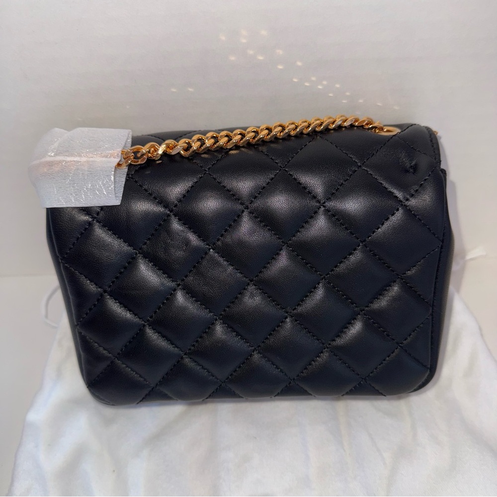 NWT VERSACE Medusa luxury black calfskin quilted gold hardware mini shoulder bag - Picture 5 of 8